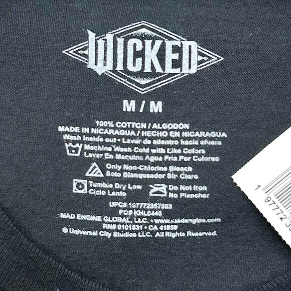Wicked Movie Black Crew Neck Short Sleeve T-Shirt NWT - Picture 3 of 4